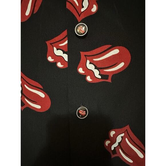 Vintage Y2K 2002 Rolling Stones Dragonfly Tongue Logo Button Up Black/Red Men - Picture 4 of 8